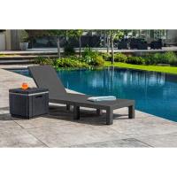 Tumbona Jardín terrazas exteriores Patios Jardines Respaldo reclinable en 4 Posiciones Estructura Reforzada cojín Incluido Color Gris - details 3