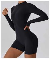 Conjunto de Yoga para Mujeres Fierss Traje Deportivo de Manga Larga Color Sólido - details 7
