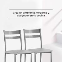 Dos Sillas de Cocina Respaldo Franjas Beige - details 14