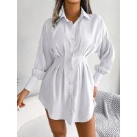 Vestido de blusa de mujer con mangas abullonadas, vestidos de manga larga para mujer, cintura asimétrica, elegante y hermoso - details 11