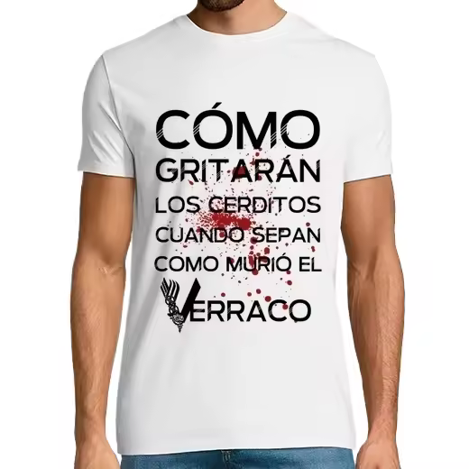 Vikings Verraco (Blanca con sangre) Camisetas hombre clásica premium de vikingos - 1