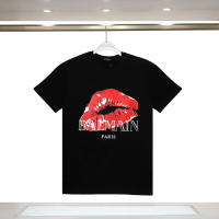 Camiseta Deportiva de Algodón Puro para Hombres Cuello Redondo, Estampado de Logotipo Delantero, Estilo Básico Casual para el Verano - details 6