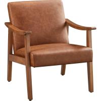 Salón Tapizado en Tela Sillón Individual con Respaldo Acolchado y Reposabrazos de Madera Maciza Sofá Individual Ergonómico Soporte 136 kg Gris - details 9