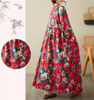Vestido Vintage de Algodón de Manga Larga Talla Grande, Elegante y Suelto para Mujeres - details 45