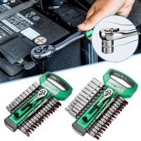 Juego de llaves de tubo de 72 dientes Cr-V 1/4 "3/8" 1/2 "herramienta de reparación de automóviles herramienta de bandeja de enchufe de alta dureza resistente al desgaste - details 1