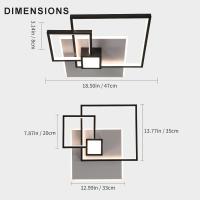 Goeco Lámpara de Techo LED Moderna Brillante, Ajustable, Control Remoto Aluminio, Acabado Lacado - details 0