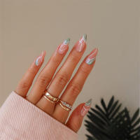 24Pcs Uñas Postizas De Póker Manicura Ballerina Removible Almendra Uñas Falsas De Decoración Para Mujeres Y Niñas Uñas Postizas De Cuchara Completo - details 23