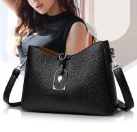 2025 Nueva Mujer Casual: Bolso Bandolera Sintético Negro Minimalista de 3 Capas con Correa Extraíble y Cierre de Cremallera para el Trabajo. - details 1
