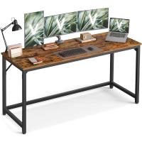 Mesa Oficina Pequeña y Estación Trabajo, Mesa para Teletrabajo, Estudio, Dormitorio, 50 x 100 x 76 cm, Estilo Industrial, Estructura Metal, Marrón Rústico y Negro Tinta LWD41X - details 42
