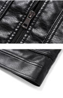 Nueva chaqueta de cuero gruesa de forro polar para hombre, otoño invierno, informal, a la moda, con solapa sólida, nueva, holgada, cálida y versátil. - details 7