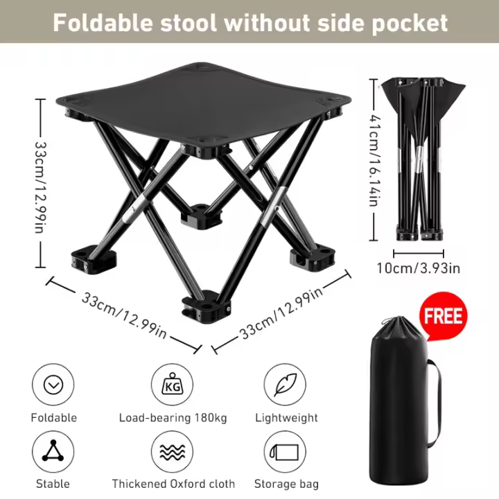 Taburete plegable portátil para exteriores, taburete plegable para acampar, senderismo, playa, viajes, Picnic, asiento de pesca, herramientas, Picnic ultraligero - 1