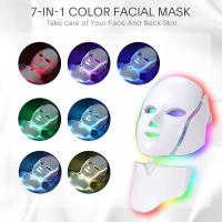 Máscara De Belleza LED Para Cara Con Terapia De Luz Roja Y 7 Colores Dispositivo De Cuidado De La Piel Para Uso Doméstico Rejuvenecimiento Antiarrugas Blanqueamiento Levantamiento - details 0
