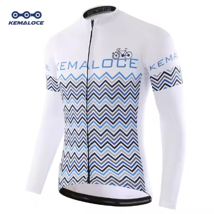 KEMALOCE-Camiseta de ciclismo para hombre, camisa de manga larga, secado rápido, barata, para otoño y verano - 1