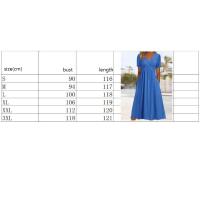 Vestido de manga corta con cuello en v para mujer, moda de verano - details 0