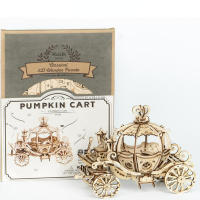 Carro de calabaza Diy 3d, rompecabezas de madera de corte láser, modelo, Kits de construcción, juguete - details 1