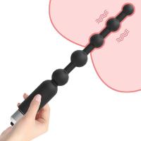 Vibrador Anal con cuentas largas, juguetes sexuales para mujeres y hombres, masajeador de próstata, producto para adultos, tapón Anal de silicona, estimulación del punto G - details 1