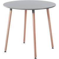 Mesa de Comedor, Estilo escandinavo Ronda Mesa y Patas de Madera de Haya, 80*72 cm, Color Blanco - details 36