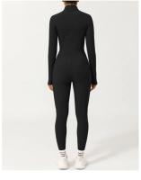 Traje de Yoga de Manga Larga con Cremallera Fitness One-piece de Alta Resistencia, Secado Rápido, Transpirable Camiseta Deportiva para Mujeres Primavera/Verano - details 11