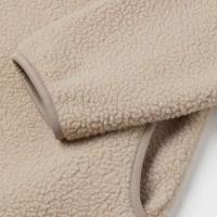 Jersey de Sherpa de cuarto beige para hombre, sudadera con capucha holgada y gruesa, camisa deportiva marrón sólido con cremallera 1/4 - details 6