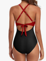 Nueva bolsa suave de una pieza traje de baño bikini cruzado con tirantes en la espalda traje de baño ajustado - details 27