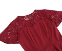 Elegante Vestido de Encaje con Detalles de Parche de Moda Retro Y2K Cuello Redondo Estilo Hepburn - details 9