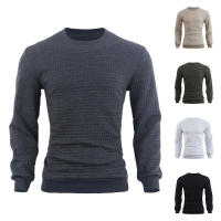 Suéter de punto para hombre, camiseta informal de manga larga con cuello redondo y ajuste holgado - details 35