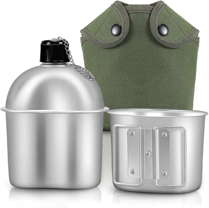 Juego de Ollas de Cocina Militar BOPORO de Aleación de Aluminio con Peso de Funda de Hierro Fundido para Camping al Aire Libre Universal - 1