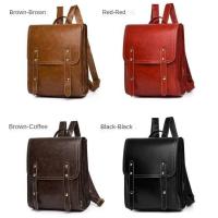 Mochila de piel blanda retro Pu para hombres y mujeres, bolsa de computadora de gran capacidad, mochila universitaria, mochila de cercanías - details 3