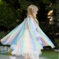 Capa de princesa para niñas, disfraz de lentejuelas, disfraz para niños, ropa de fiesta de carnaval, capa de tul - details 4