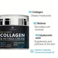 Crema de colágeno para la cara con retinol y ácido hialurónico, cremas faciales reafirmantes, eliminación de arrugas, desvanecimiento, cuidado de la piel de líneas finas - details 3