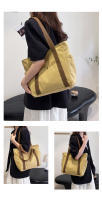 Bolso de mujer de lona de gran capacidad bolso de mano bolso de hombro estudiante universitario bolso versátil bolso de viaje multibolsillo - details 12