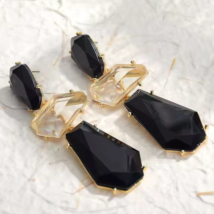 Pendientes bohemios, pendientes colgantes geométricos acrílicos para mujeres y niñas, accesorios de joyería de fiesta vintage - 1