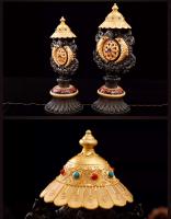 Suministros tántricos tibetanos, tesoros y ocho colecciones propicias, artículos de salón, utensilios de ofrenda, piezas de aleación de cobre - details 5