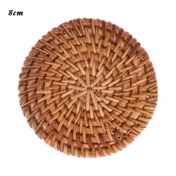 Manteles Individuales aislantes para cocina, tapetes acolchados para mesa, almohadilla para cuenco, posavasos de ratán - 1
