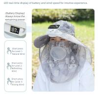 Pantalla Digital, ventilador Solar, visera, sombrero, protección del cuello, malla transpirable, sombrero para recoger té para mujer, carga Solar/USB, 3 modos - details 11