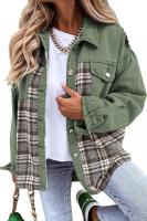 Chaqueta vaquera de manga larga para mujer, camisa a cuadros con botones, Tops de otoño e invierno - details 14