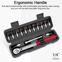 Juego de Llave de Trinquete de Preset 16Pcs 1/4Inch 72T 2-24N.m Ideal para Reparación de Automóviles, Motocicletas, Bicicletas Conjunto de Herramientas de Mejoramiento del Hogar - details 7
