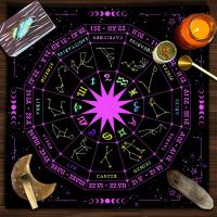 Mantel de Jardín Lunar Tela de Tarot Decoración de Mesita de Brujería Almohadillas de Astrología - details 1