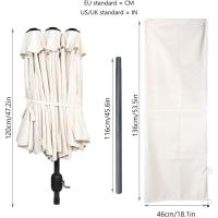 Sombrilla Parasol Rectangular, Sombrillas Jardin para Terraza Playa Piscina Mercado Patio Exterior, 300 x 150 cm, Protección Solar UV50+, Doble Beige - details 2