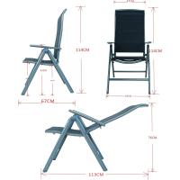 Silla plegable de aluminio Korfu, 67 x 59 x 113 cm, Carbón - details 14