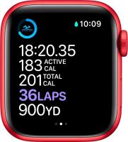 Apple Watch Series 6 (GPS, 44 mm) - Caja de aluminio con correa deportiva roja (renovada) - details 4