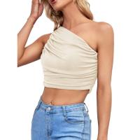 BUNO-2025 Primavera/Verano nueva moda superventas personalidad chica picante Slim Fit cuello asimétrico fuera del hombro camiseta para mujer - details 6