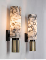 Lámpara de pared de mármol Natural de lujo para decoración del hogar, candelabro de 15,7 "para mesita de noche, sala de estar, dormitorio, pasillo, accesorios de iluminación, E27 - details 2
