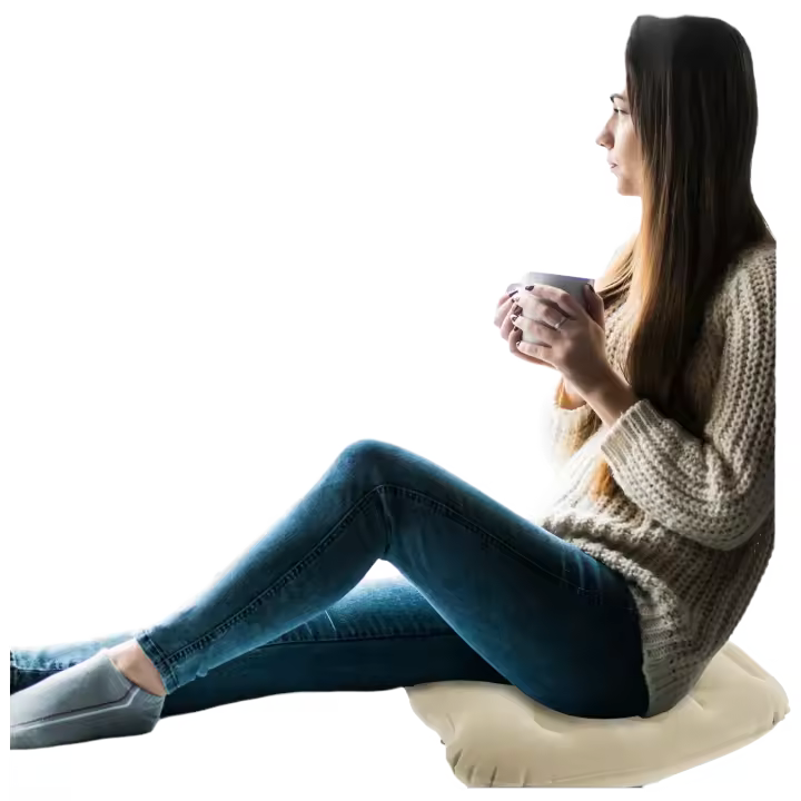 Cojín Donut Inflable Ajustable Ligero Y Resistente Al Desbordamiento Silla De Apoyo Para Alivio De La Dorado Y Moderno Para Adultos - 1