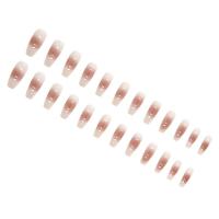 Uñas postizas cuadradas de presión larga, color nude, palo natural, decoraciones de uñas para mujeres y niñas - details 1