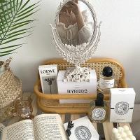 Espejo de Maquillaje de Estilo Europeo Vintage Forma Ovalada Rotación de 360 Grados - details 0
