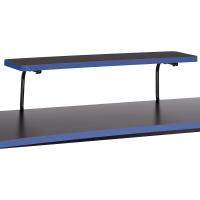 Escritorio de ordenador rectangular para juegos de altura regulable, con estante elevado para colocar el monitor, 140 x 63,5 x 109-126 cm, color rojo - details 13