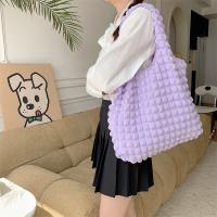 Bolso de hombro plisado para mujer, bolsa Vintage de gran capacidad, Color caramelo, Burbuja, nube, compras, Verano - details 1