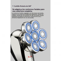 Afeitadora eléctrica con pantalla digital siete cabezales cortador de pelo calvo cortapelos eléctrico de empuje afeitadora multifunción - details 5
