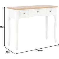 Mesa de entrada recibidor consola 3 cajones madera MDF mesa auxiliar pasillo vestíbulo comedor teléfono llaves mueble aparador tocador - details 6